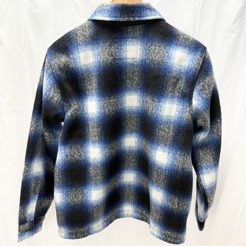 Old Navy Plaid Shacket Colbalt Blue Heavy Heritage Shirt Jacket Mens Size Medium - Picture 2 of 7
