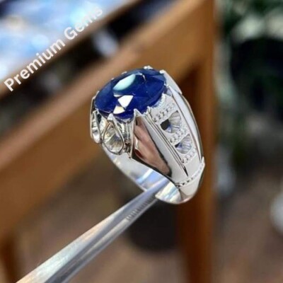 Natural Beautiful Neelam Sapphire Weight ct Delicate men Ring