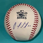 OMAR LOPEZ (Astros) Signed Official 2022 WORLD SERIES Baseball Beckett BAS