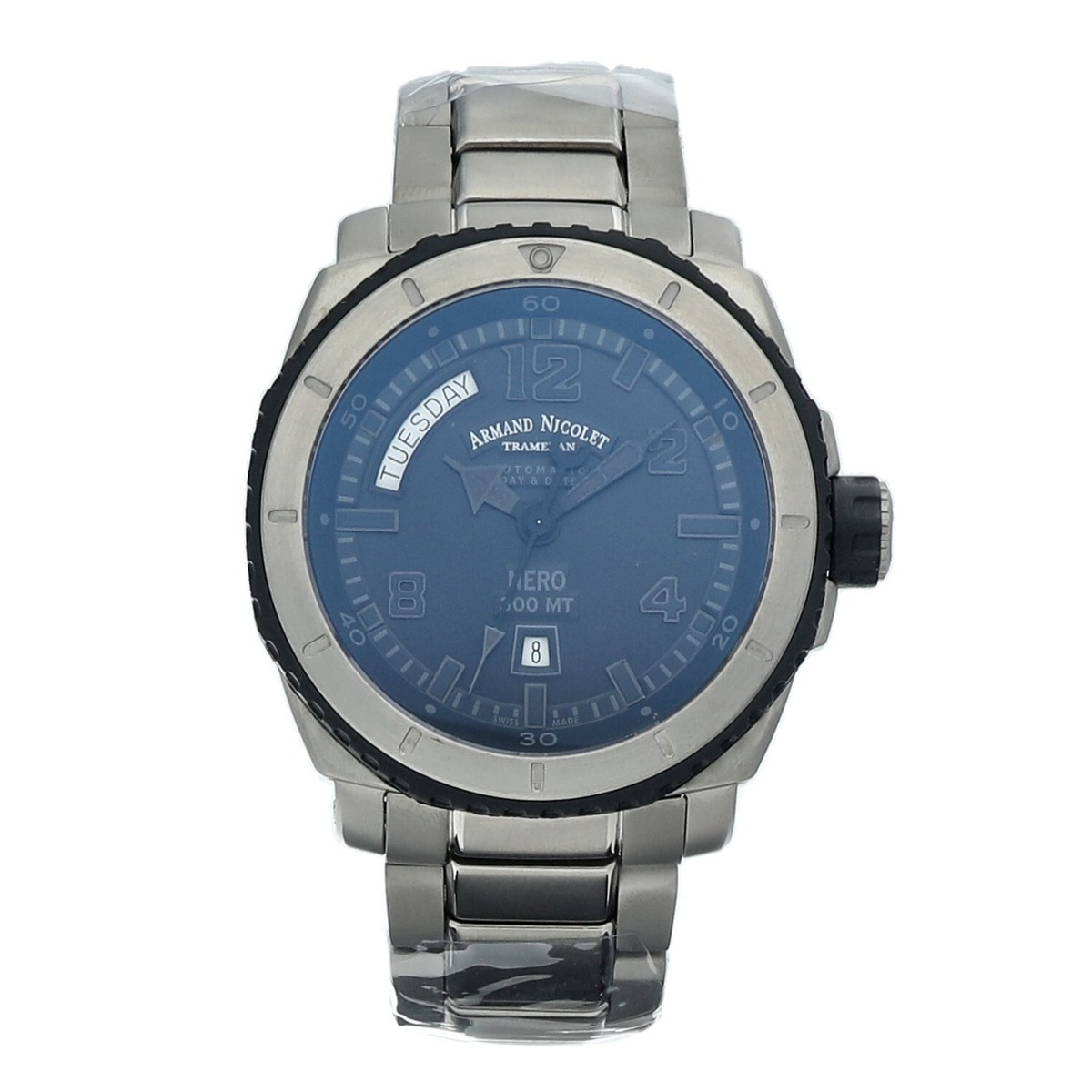 Armand Nicolet AN-T610-58246 46 mm Day/Date Black Dial Titanium