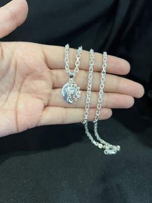 925 Sterling Silber Damen Herren Sonne Mond Finsternis & Oval Forz Kette 22 24 30