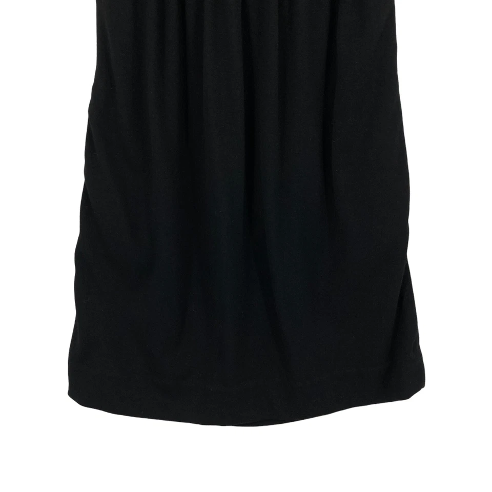 CYNTHIA STEFFE Sheath Dress Women Size 0 Black Pleated V Neck Lace Trim Side Zip - Image 4 of 4