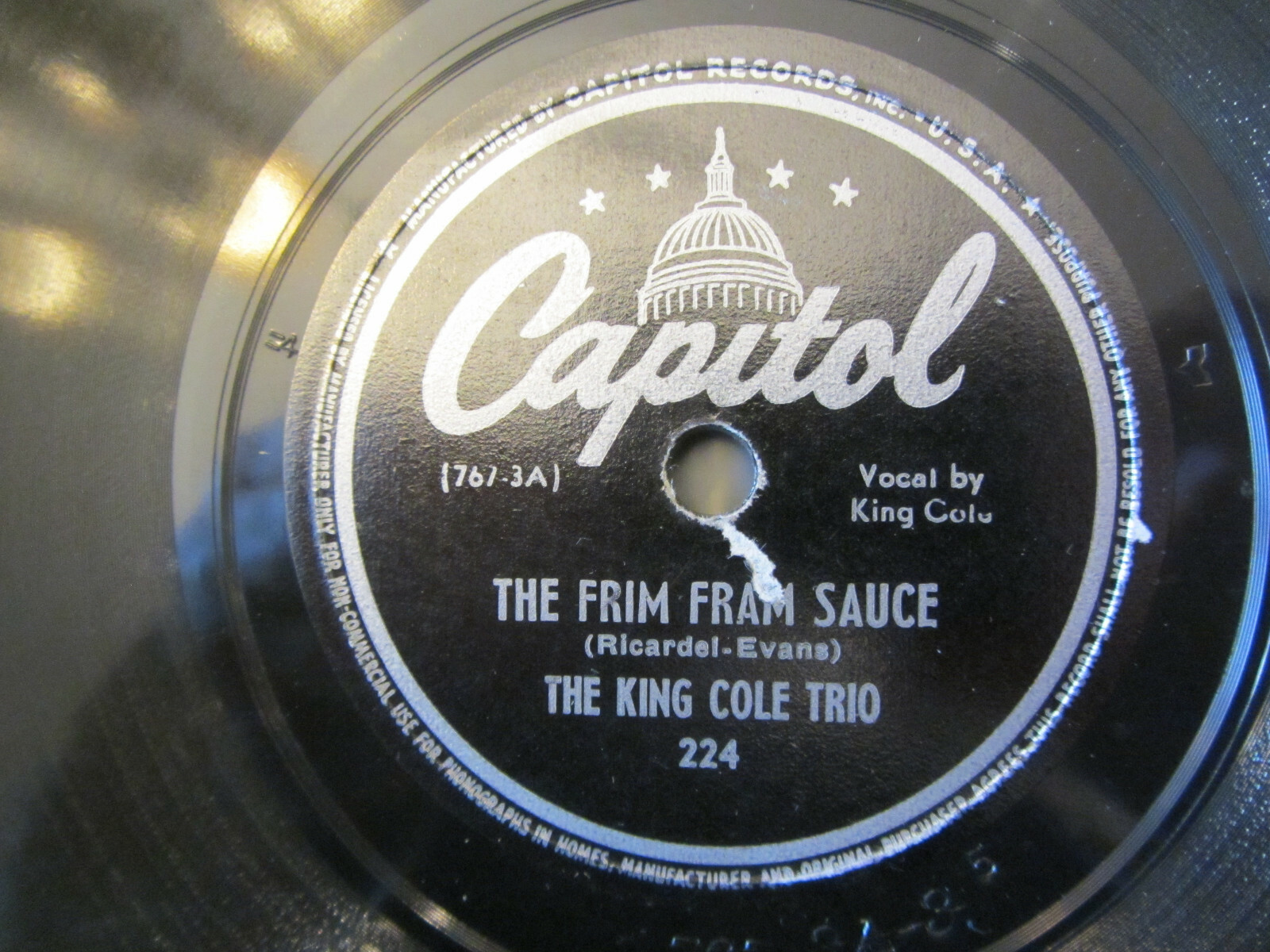 THE KING COLE TRIO THE FRIM FRAM TO BABY, DO! Capitol 224