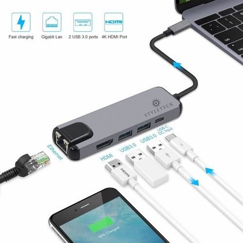 USB Type C Hub Adapter USB 3.0 4K HDMI SD/TF Card Reader For Mackbook PC - Picture 20 of 28