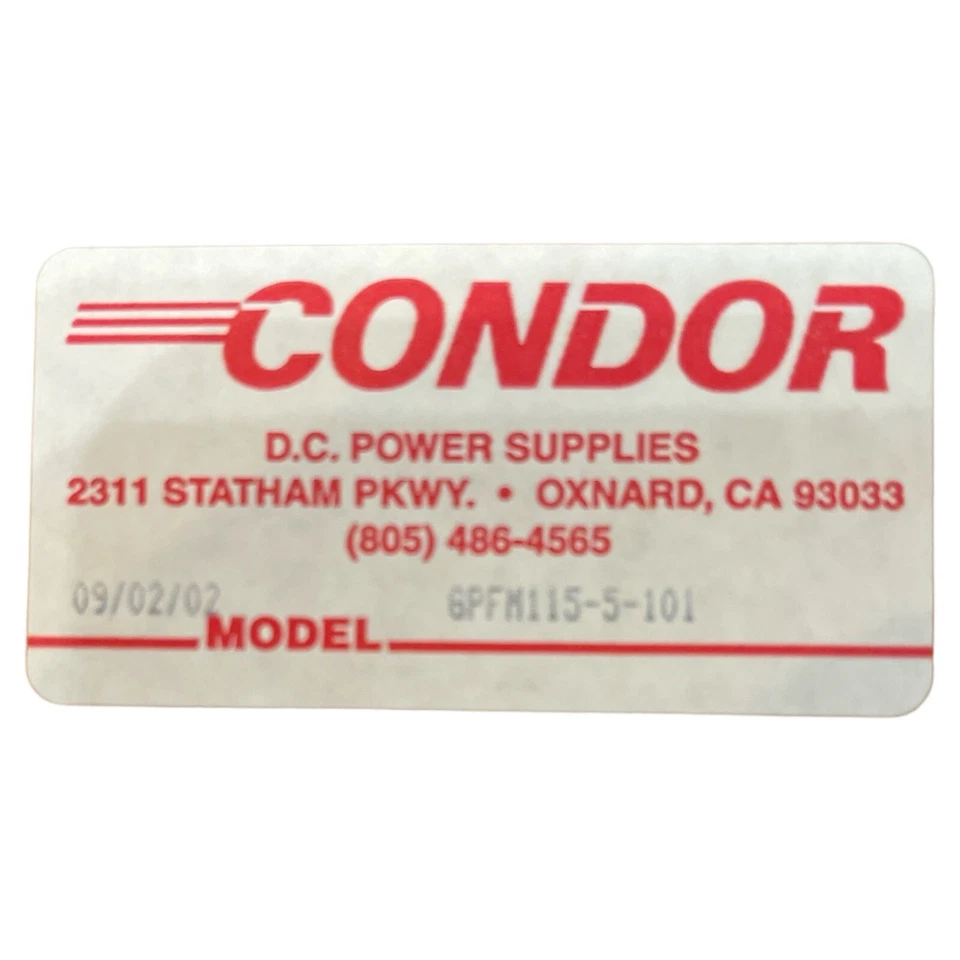 Fuentes de alimentación de CC Condor modelo GPFM115-5-101 Foto 2 de 4