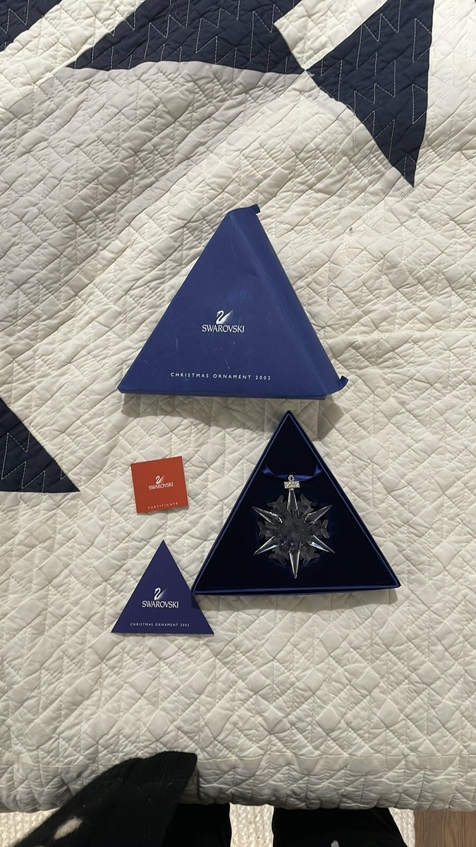 美品 未使用 SWAROVSKI クリスマス オーナメント 2002 クリスタル Swarovski 2002 Annual Edition Engraved Crystal Christmas