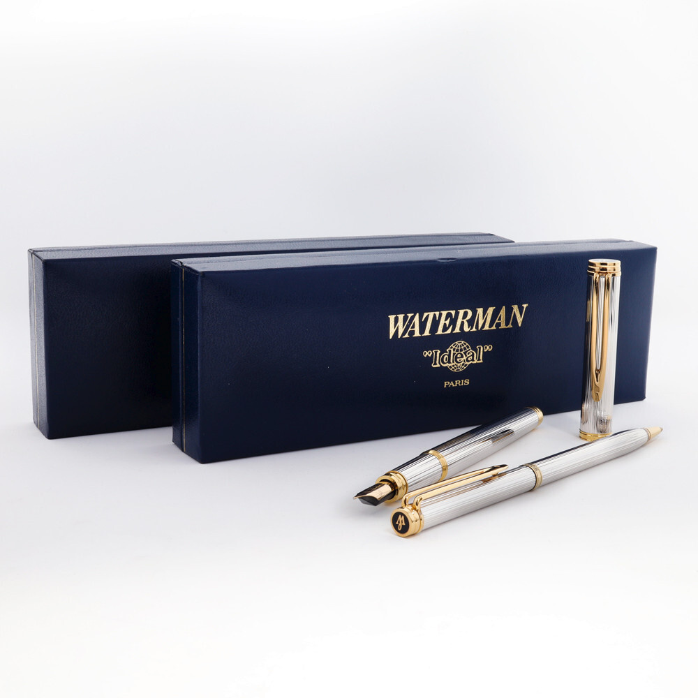 Waterman Gentleman Sterling Silver Fountain Pen & Ballpoint Pen