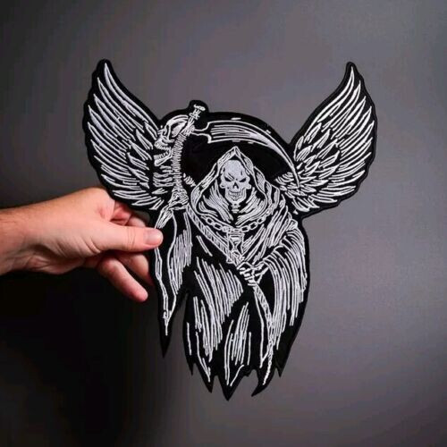 WINGS REAPER Large Back Patch for custom biker vest | eBay