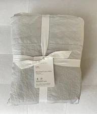 Pottery Barn 4pc BELGIAN FLAX LINEN Sheet Set King Soft Gray NWT