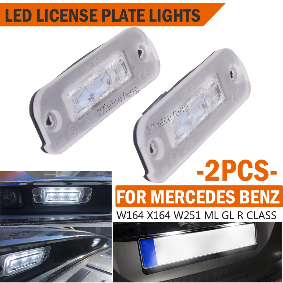Left&Right LED Number License Plate Lights For Mercedes Benz GL Class 2007-2012 - Image 2 of 4