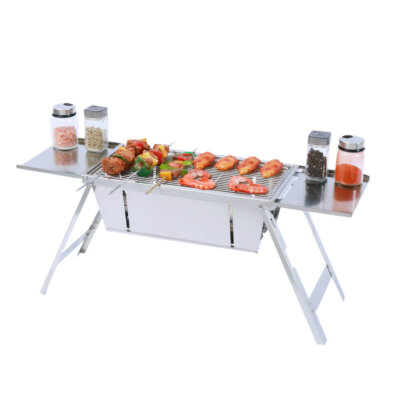 Fold BBQ Charcoal Grill Griller Stainless Steel Yakitori Garden Lamb Kebab Party