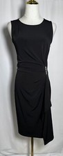 Michael Kors Women Dress Sheath Small Stretch Sleeveless Ruched Black