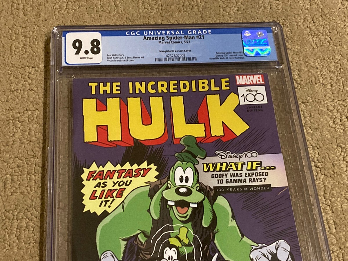 Amazing Spider-Man 21 CGC 9.8 White (Disney 100 Variant-Hulk #1