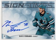 2023 2023-24 SP Authentic Sign of the Times SOTTMF Mario Ferraro San Jose Sharks