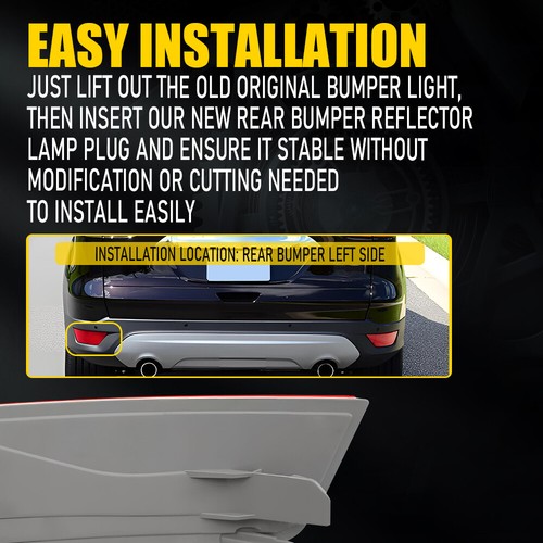 For 2013-2019 Escape Ford Left Rear Side Lamp Bumper Light Reflector Red Lens - Picture 7 of 11