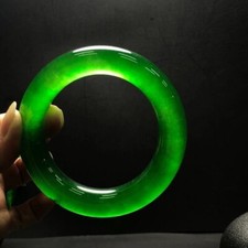 Certified Natural High Ice AA Burmese Green Jade jadeite Bracelets bangle 60MM