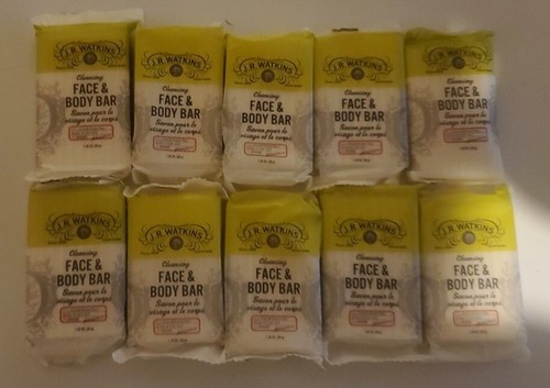 JR WATKINS Face & Body Bar Aloe & Green Tea (SET OF 10) Travel Size Soap 1.25 oz