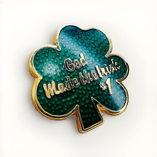 Spilla cappello bavero vintage GreenShamrock God Made Me Irish St Patrick’s Day #1 AQ - Foto 3 di 4