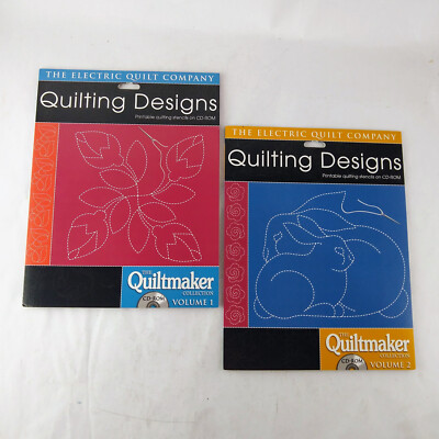 Electric Quilt Quiltmaker Collection CD-Roms Designs Stencils Vols 1 & 2 Lot