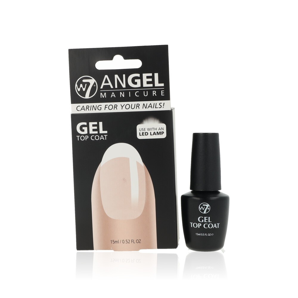 W7 Angel Manicure GEL Top Coat 15ml Glossy Nail Polish Finish Treatment Free P&P