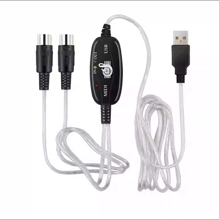 B60 Midi USB Kabel Interface Konverter 5 Polig In Out Midi zu USB Adapter 2m - Bild 4 von 4