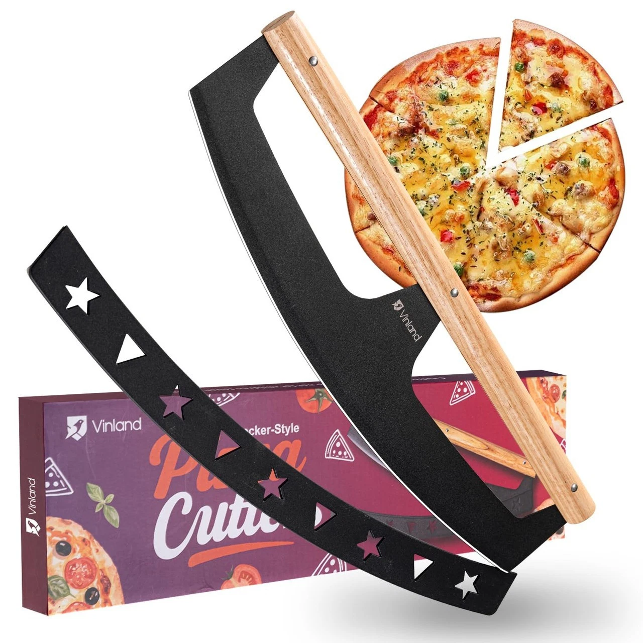 16-Inch Pizza Cutter Rocker Blade, Food Grade Stainless Steel Slicing Knife & Sh
Opens in a new wind