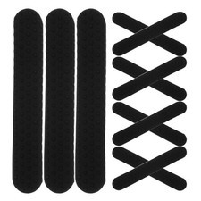 100 PCS Non Slip Hanger Grips Wood Silicone Adhesive Clothes Strips Black
