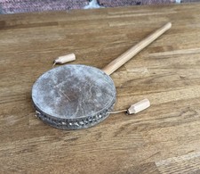 Vintage Handmade Spin Monkey Drum Hand Twist Percussion Musical Instrument