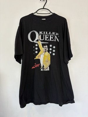 Vintage 90s Queen Killer Queen Live Global Merchandise Black T-Shirt Size XL