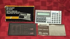 Sharp PC-1270 Vintage Pocket Computer w/ RAM Card , Cover , New Batteries WORKS