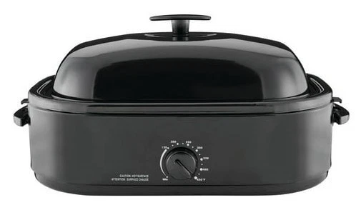 Mainstays 20-Lb 14-Quart Turkey Roaster Oven with High-Dome Lid Black *READ*