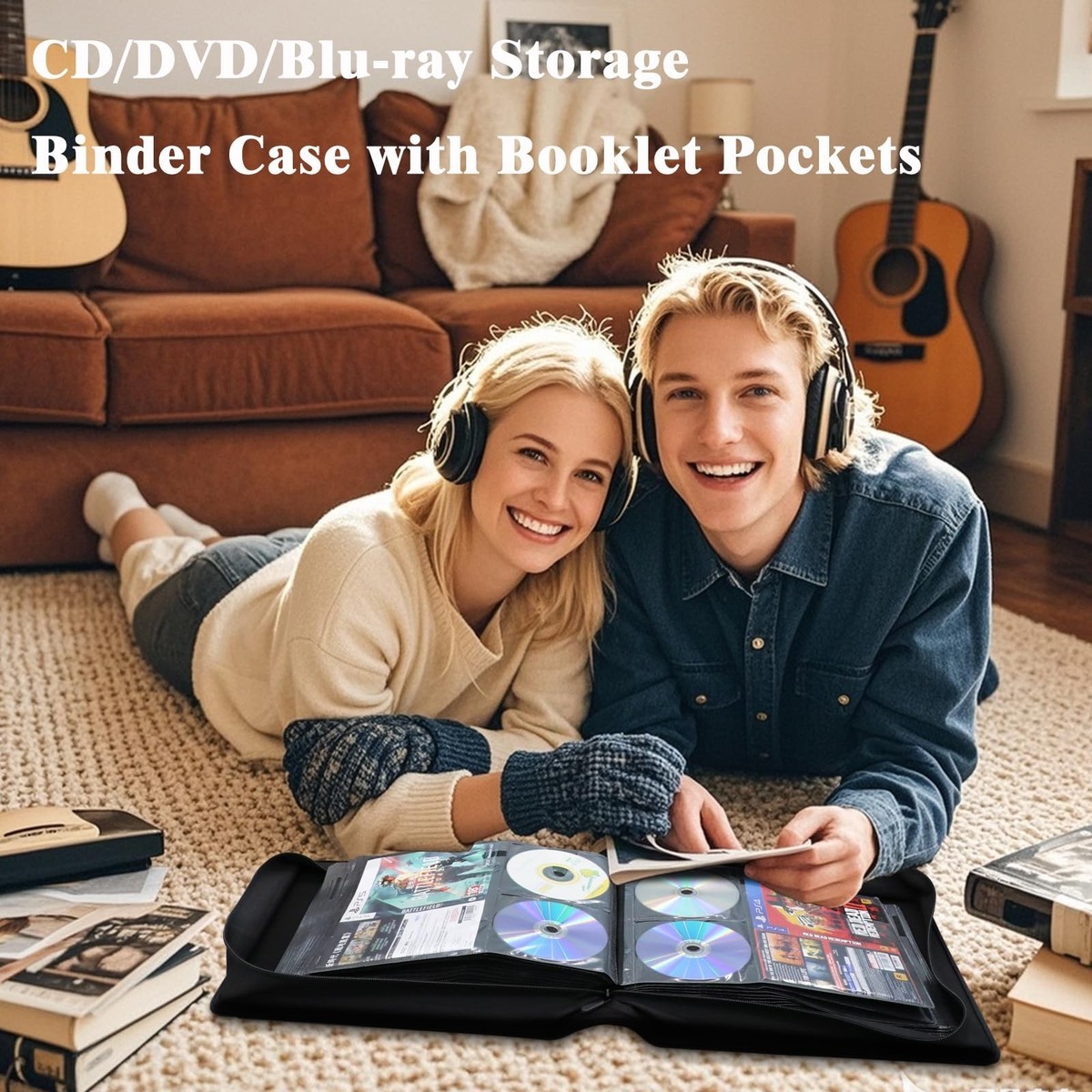 CD/DVD Storage Binder Case, Blu Ray Storage Case Capacity 136