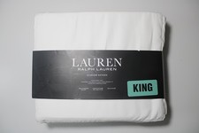 New Ralph Lauren King Sheet Set White Durable Cotton X-Deep Mattress Comfortable