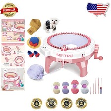 Smart 48 Needle Knitting Machine, Pink, Round Loom, Fast Scarf Hat Sock Creation