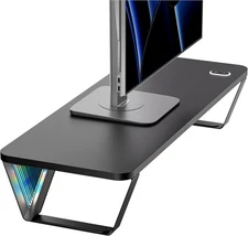 ARES WING Monitor Stand Riser, for Desk with RGB Lights, Black 