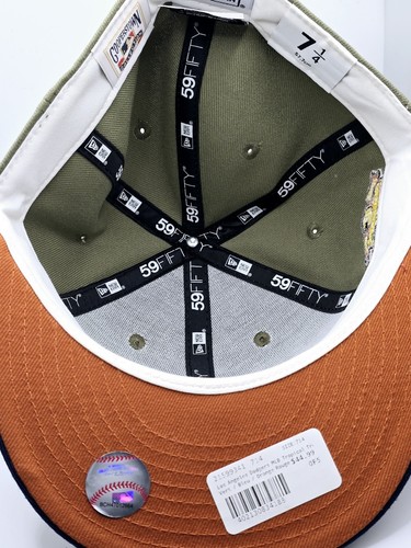 Los Angeles Dodgers New Era Exclusive Tropical Tree Green Fitted Hat Sz 7 1/4 - Picture 6 of 7