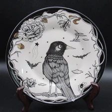 Anthropologie Salad Plate, Florence Balducci Raven , Halloween '24, Stoneware
