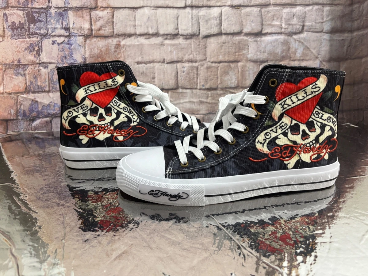 Ed Hardy Black Canvas Casual Shoes for Men for sale | eBay display picture 1