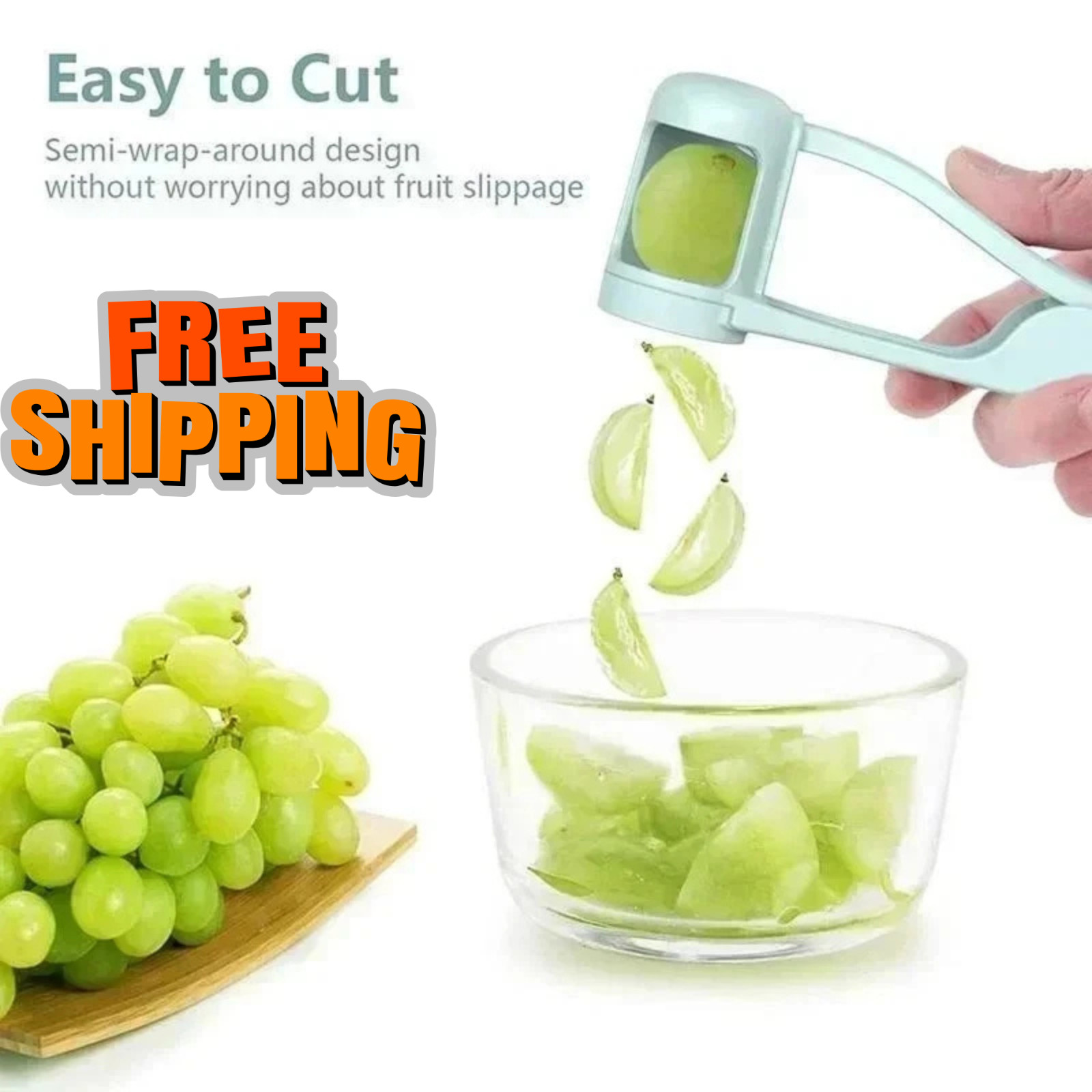 Grape Cherry Slicer Cutter Tool Auxiliary Kitchen Food Fruit Splitter Easy carry