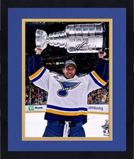 Frmd Jordan Binnington Blues 2019 SC Champs Signed 16 x 20 Cup Photo - Fanatics