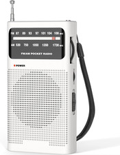 Portable Radio AM FM, Transistor Radio with Loud Speaker, Headphone Jack, 2AA