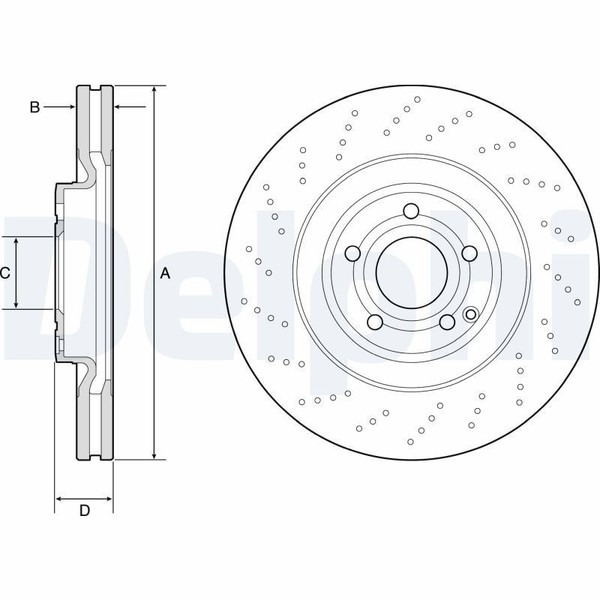 Bremsscheiben Vorne Ø344Mm Gelocht/ BelüFtet FüR Mercedes CLS 14-17 2184210412-image