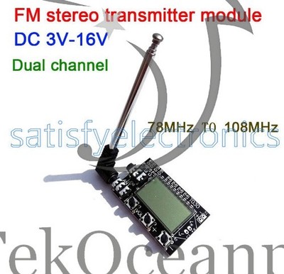 2 channel FM stereo transmitter board wireless audio transmission 78MHz~108MHz