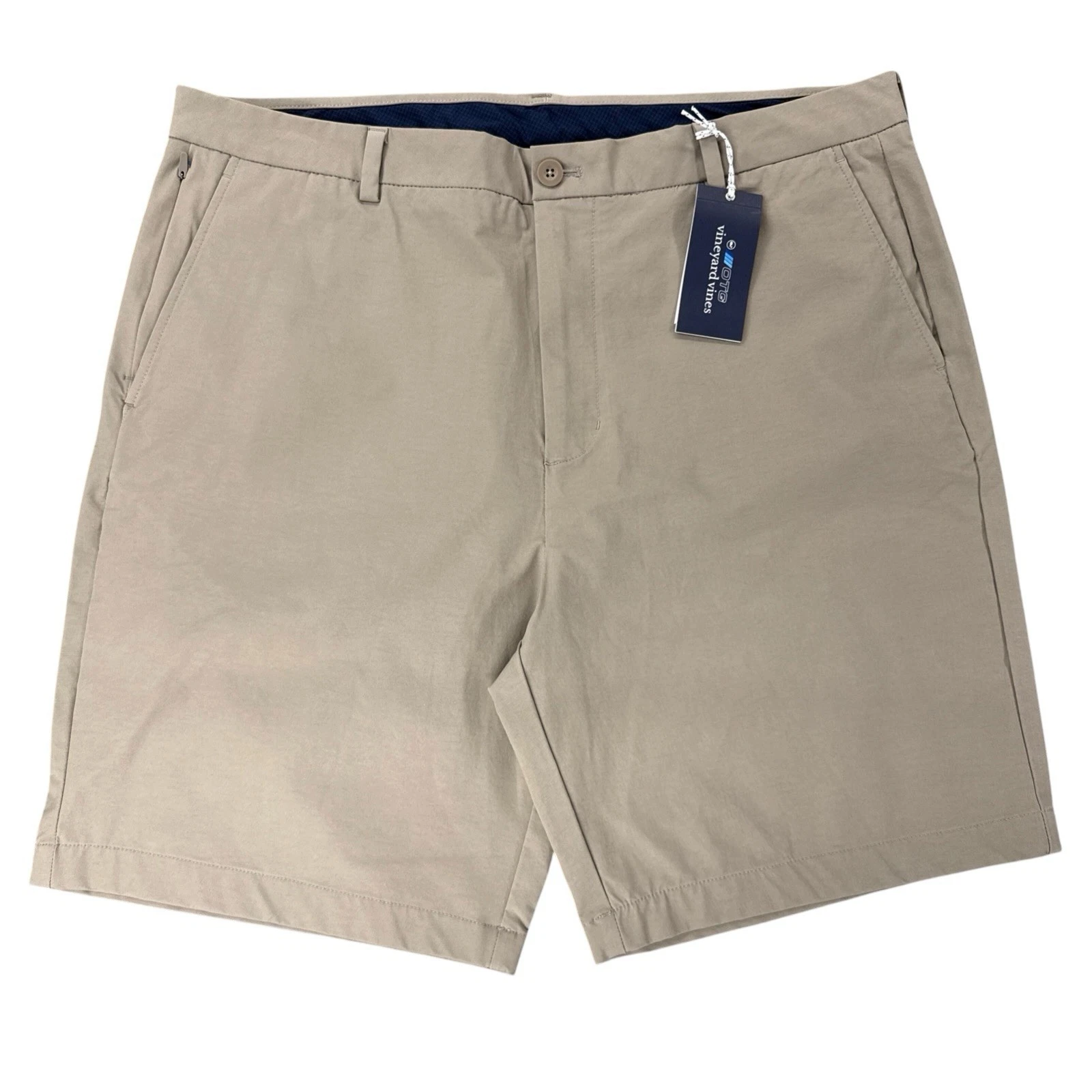 Vineyard Vines Mens On The Go Shorts OTG Size 38 Khaki 9" Inseam Stretch Chino