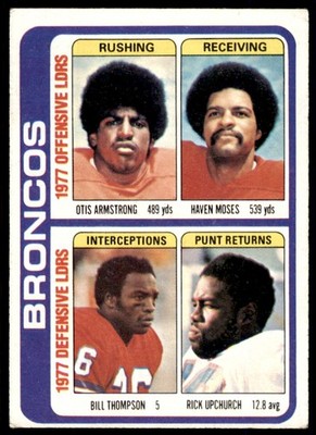 1978 TOPPS OTIS ARMSTRONG/HAVEN MOSES/BILL THOMPSON/RICK UPCHURCH DENVER BRONCOS