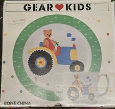 Vintage Gear Kids Farm Bear Tractor by Sango 3 Piece Set Childs Bone China