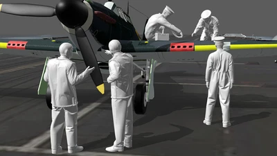 3DJSON WWII Royal Navy - Fleet Air Arm - Set 1 - Version 1 - 5 Figuren Set