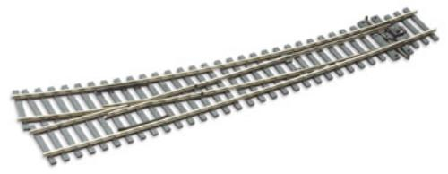Peco SL-E186 Curved Double Radius Right Hand Point Electrofrog code 75 OO Gauge