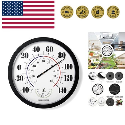 Indoor Outdoor Thermometer Wall Large Numbers Thermometer No Battery 10'' Hang...