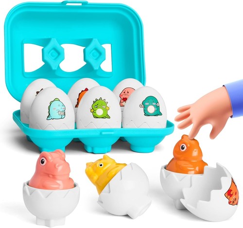 Dinosaur Matching Eggs Toys for Toddlers- Easter Montessori Sensory Sorting...